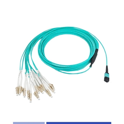 12 Fibra OM3 MTP® a LC Cable tronco di fibra ottica Simplex femmina LSZH Patch Cord 1m