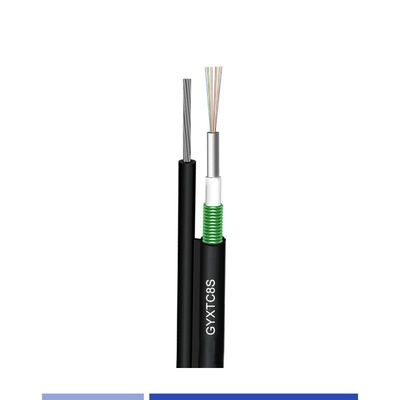 comprare 12 Fibra Singlemode 9/125um Cavo a fibra aerea con messaggero PE Jacketed GYXTC8S fabbricazione online