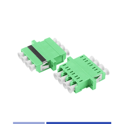 comprare Adapter in fibra ottica LC APC Quad Optical Coupler con flange Verde fabbricazione online