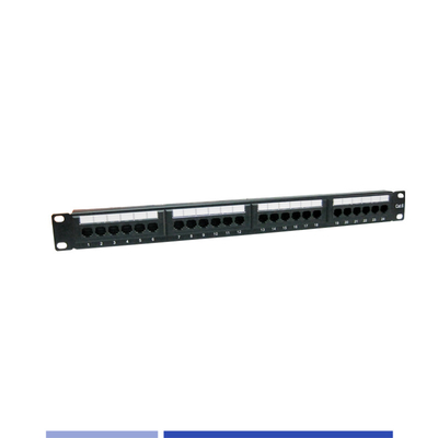 comprare Dispositivo di protezione non blindato Cat6 24 Port Patch Panel 1U Rack montato con gestore del cavo fabbricazione online