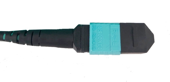OM4 12 fili MPO Fibre Patch Cable femmina 1m Tipo B 3.0mm Aqua