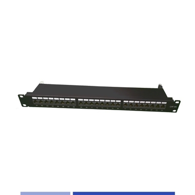 Cat6A Patch Panel 24 Port Shielded 1U Rack Mount per il sistema di cablaggio