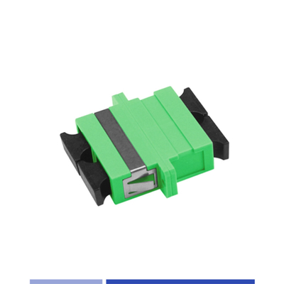 Adaptatore a fibra ottica Accoppiatore ottico duplex mono-modo SC/APC con flange Verde