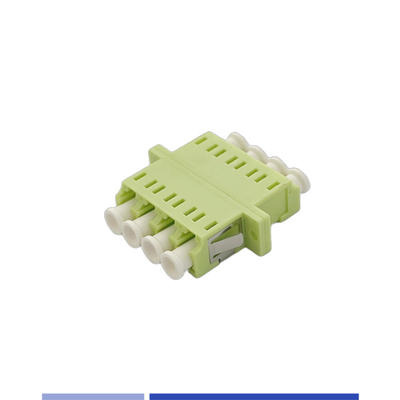 Adapter in fibra ottica OM5 LC UPC Quad Optical Coupler con flange Verde calce