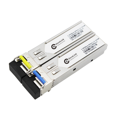 Trasmettitore ottico Gigabit BIDI 20 km Modulo SFP a doppia fibra a modalità singola TX1310nm RX1550nm LC