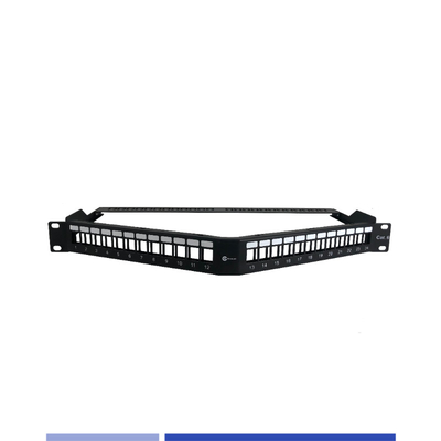 1U Modulo 24 Port angled Patch Pannello scaricare chiave Jack