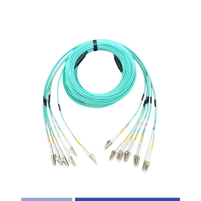 12 Core OM3 LC Fibra ottica Cable tronco Duplex 25m LSZH Jacket